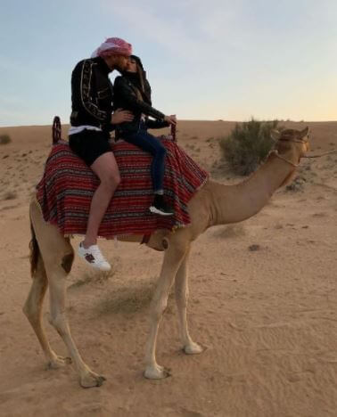 Alessia Elefante with her fiancé Gianluigi Donnarumma in Dubai.